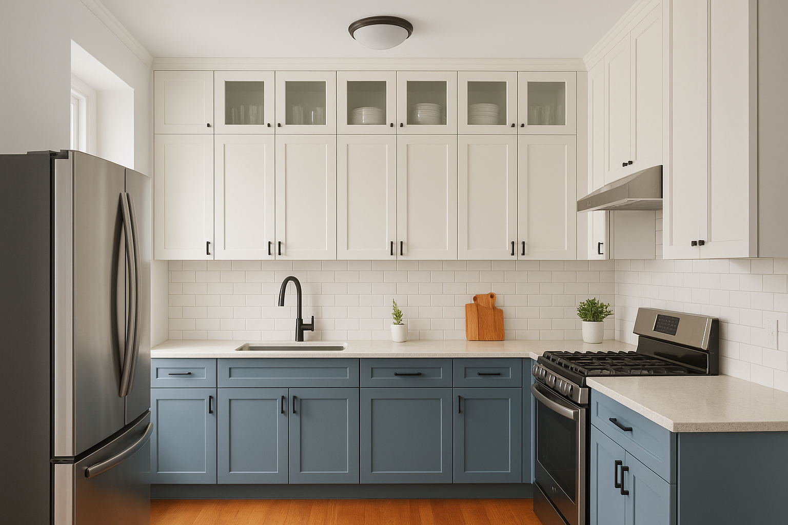 7. Run cabinets to the ceiling with smart uppers