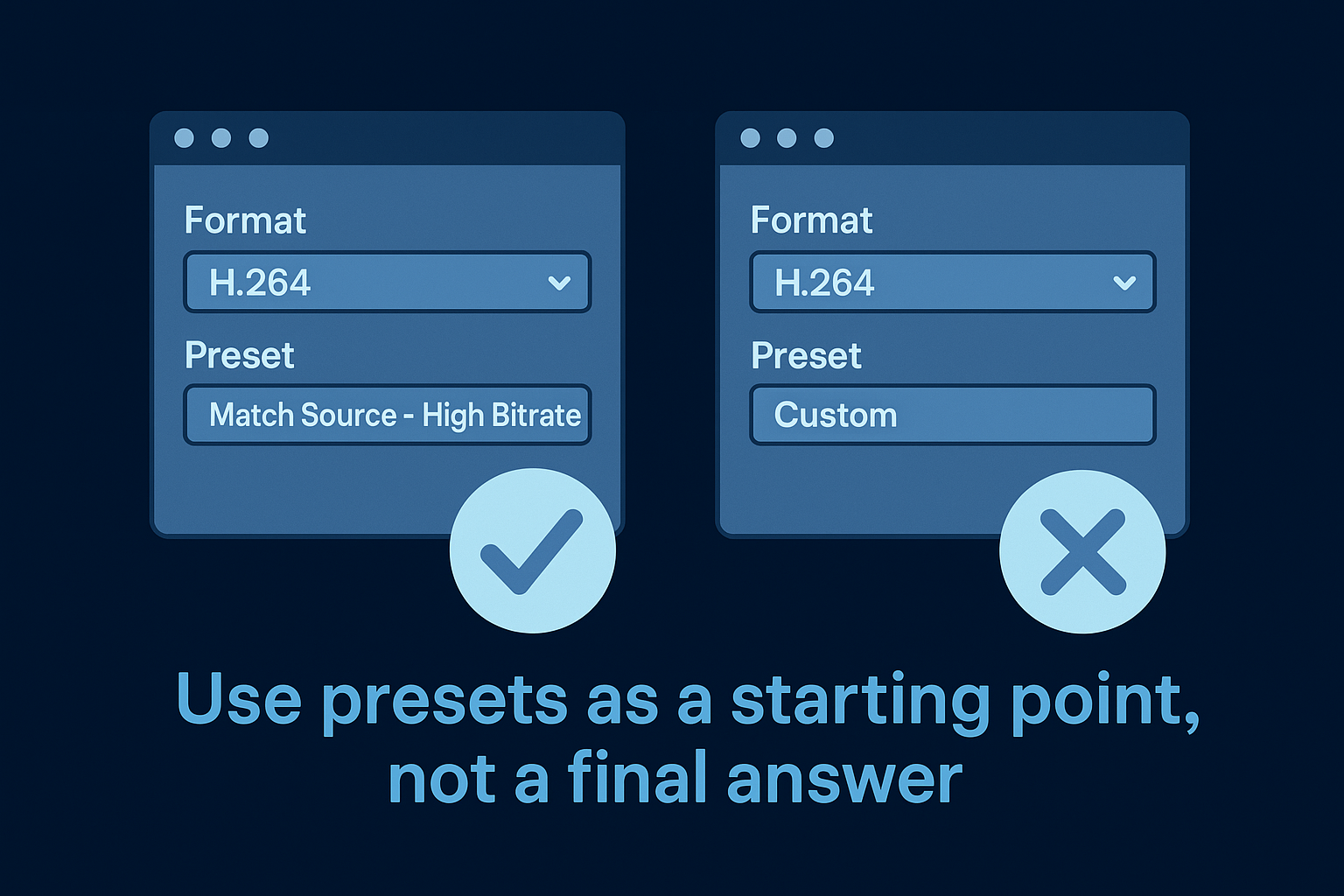 Use presets as a starting point, not a final answer