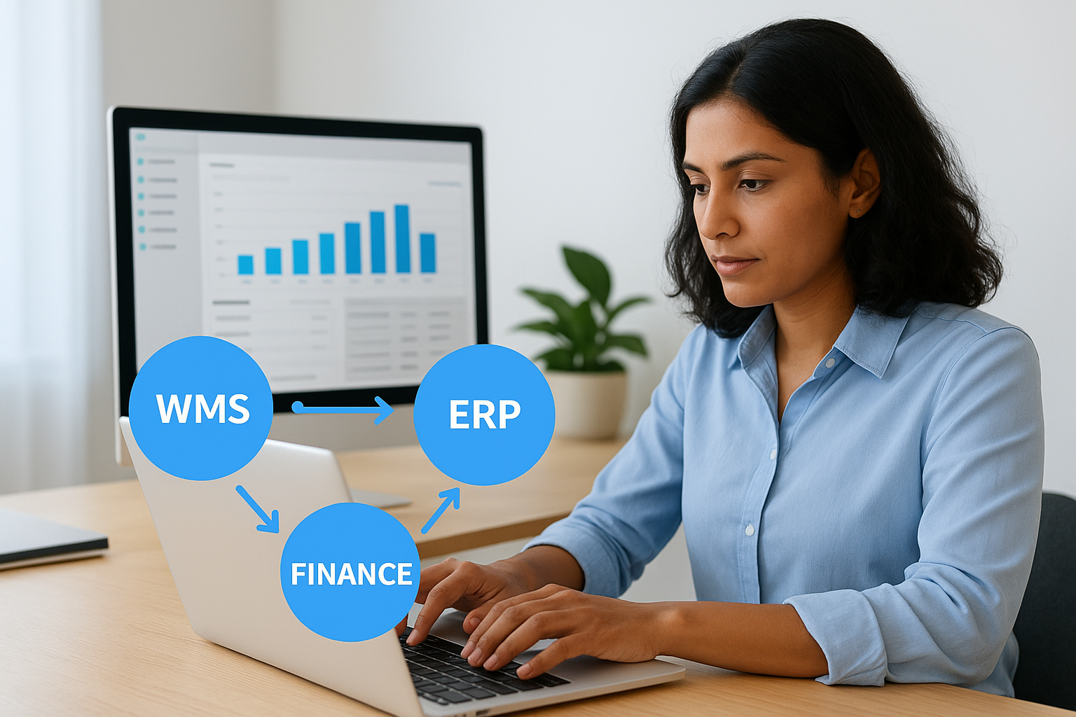 Real-time posting between WMS, ERP, and finance