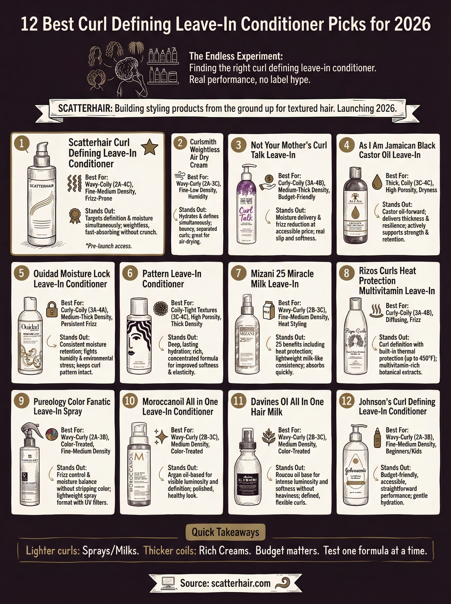 curl defining leave in conditioner infographic