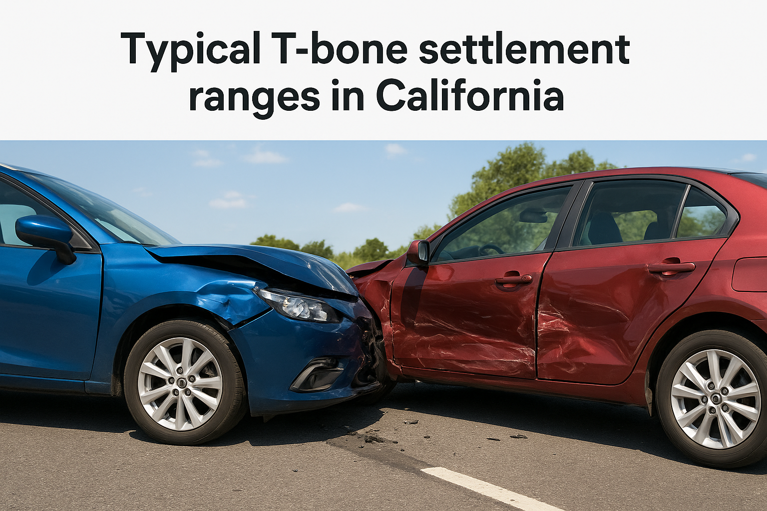 Typical T-bone settlement ranges in California