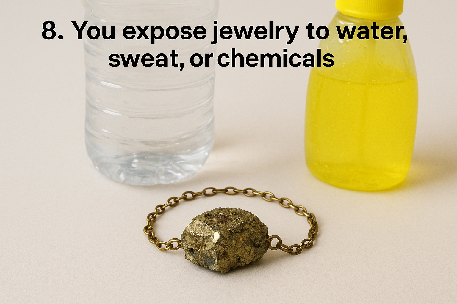 8. You expose jewelry to water, sweat, or chemicals