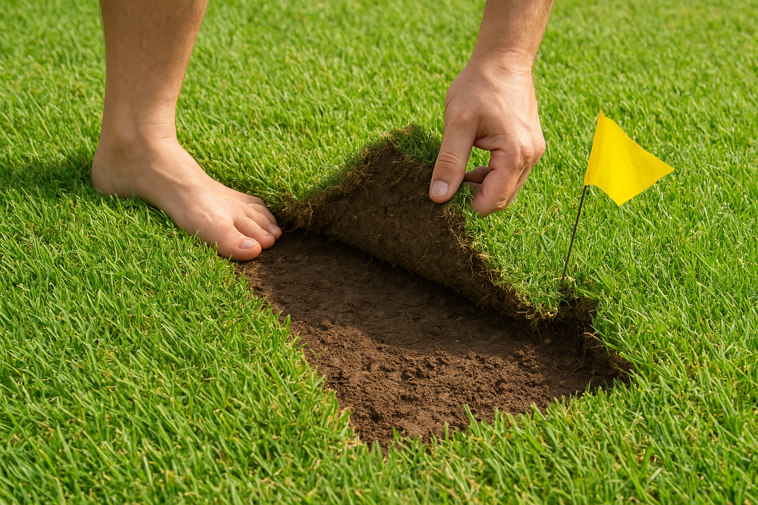 Identify and fix air gaps under the sod
