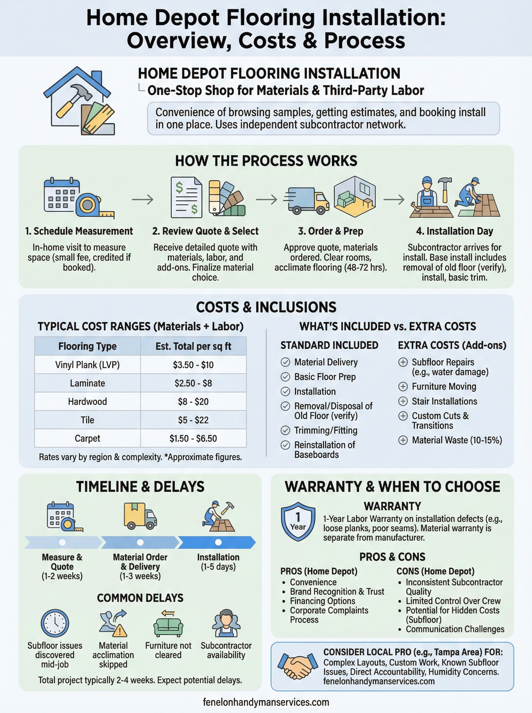 home depot flooring installation infographic