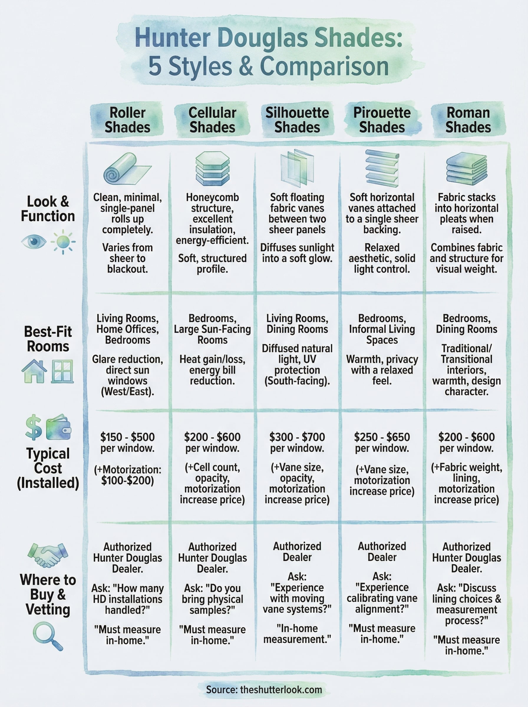 hunter douglas shades infographic