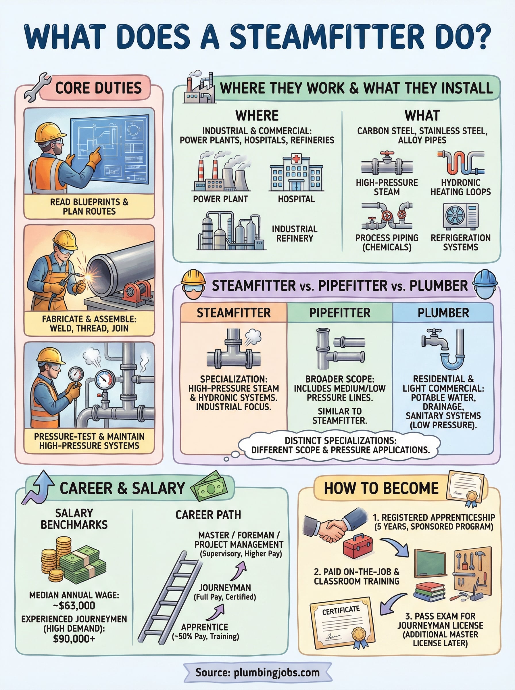 what does a steamfitter do infographic