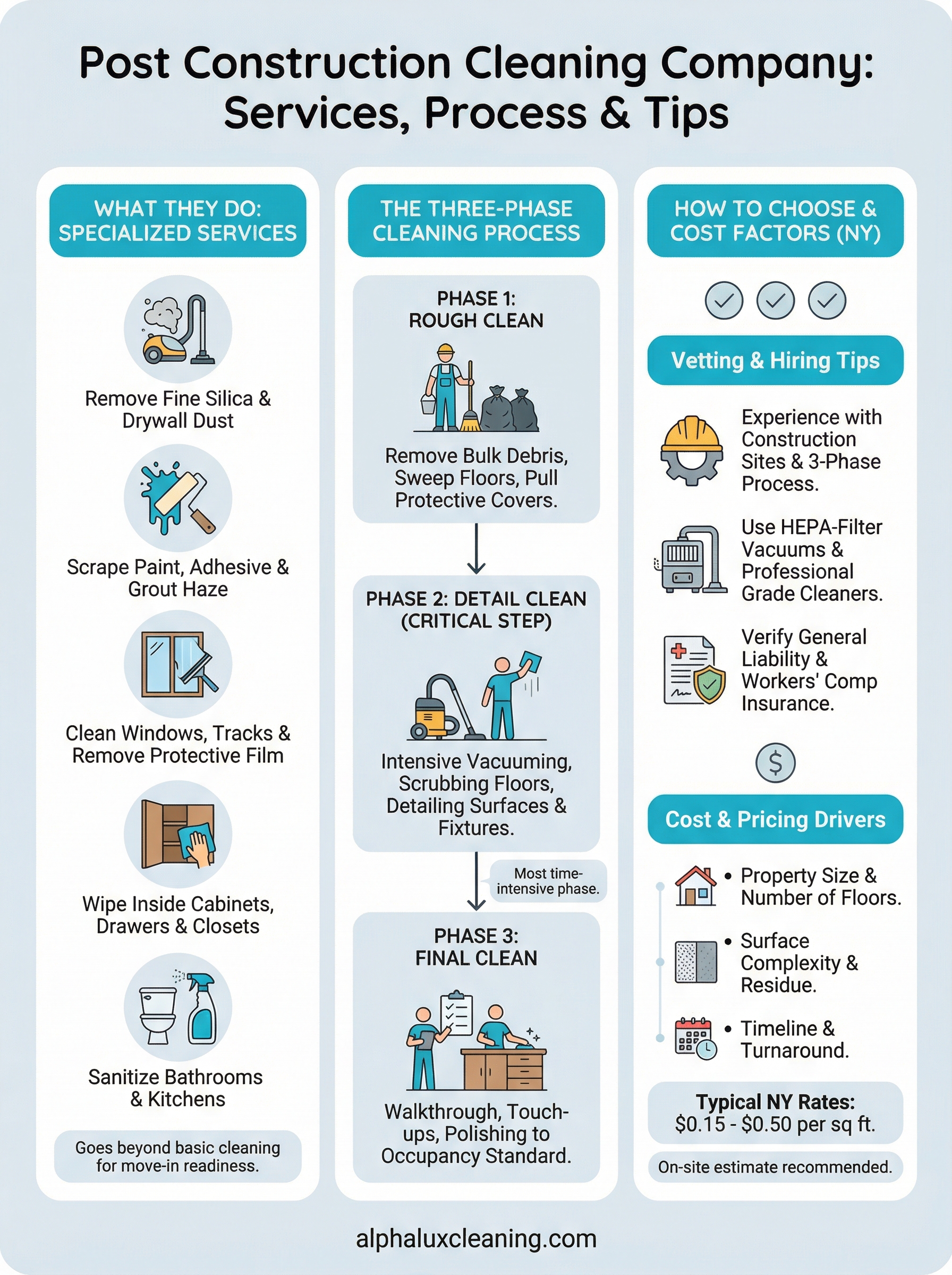 post construction cleaning company infographic