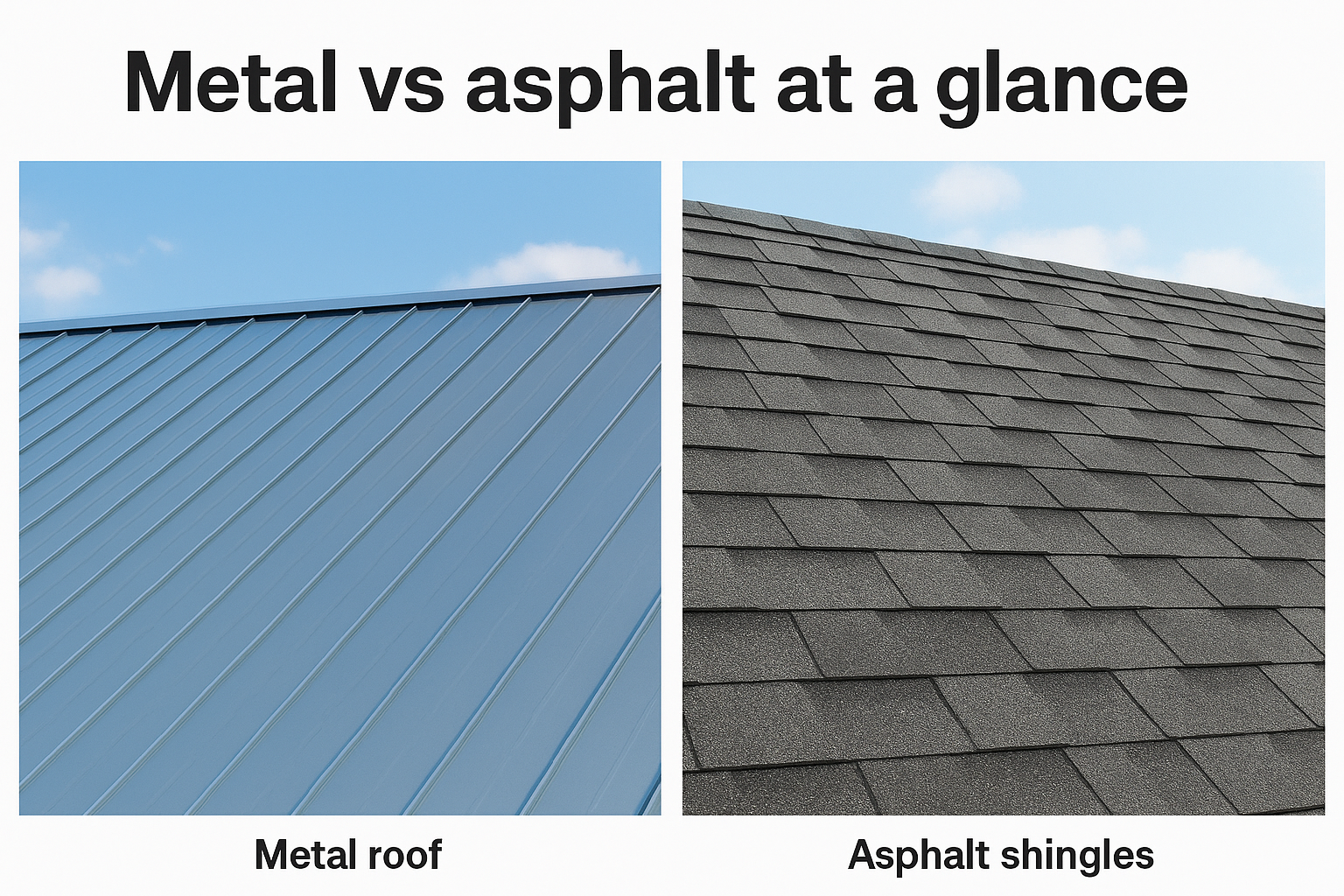Metal vs asphalt at a glance