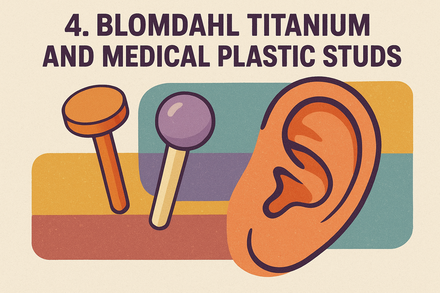 4. Blomdahl titanium and medical plastic studs