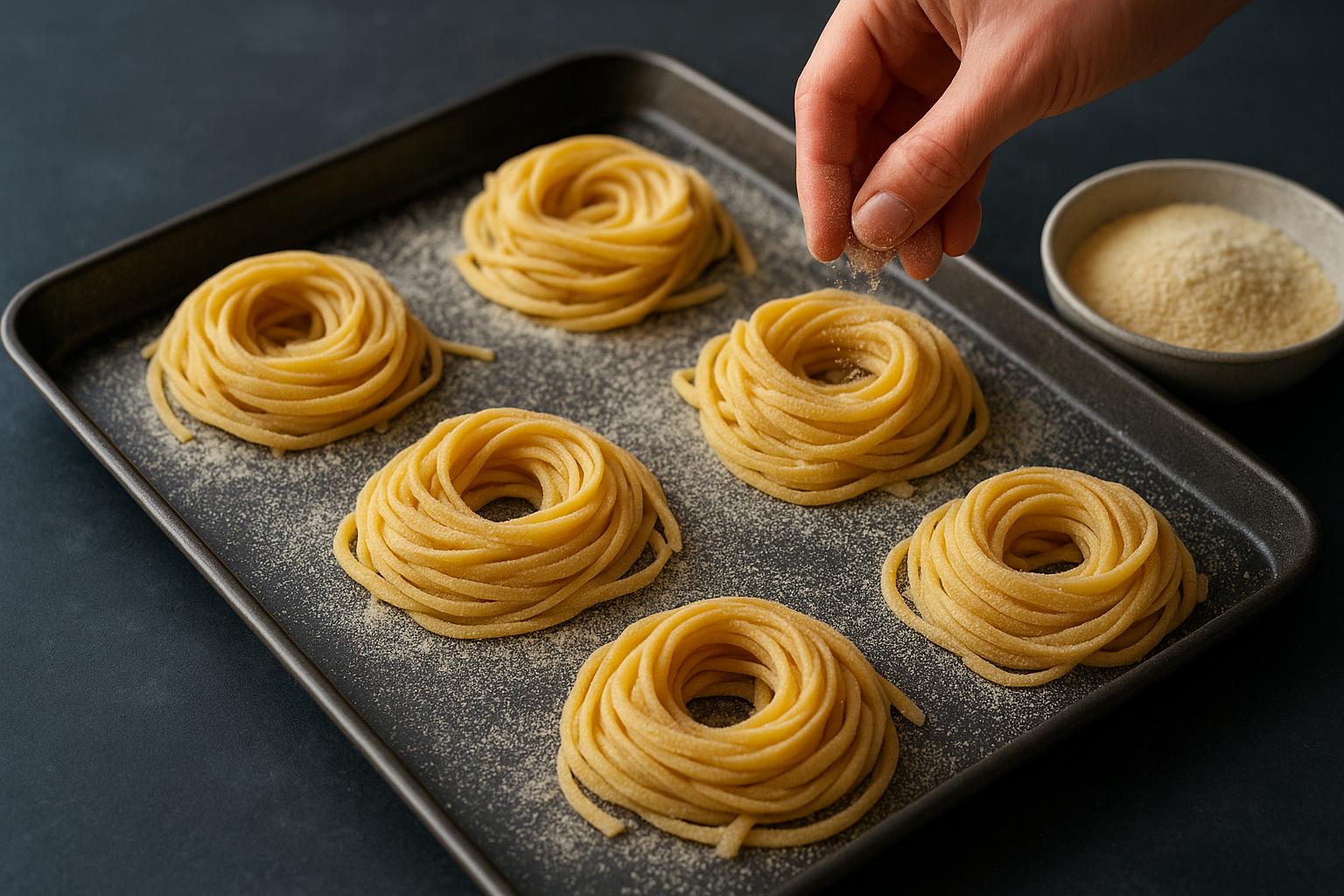 Nest and portion before storing