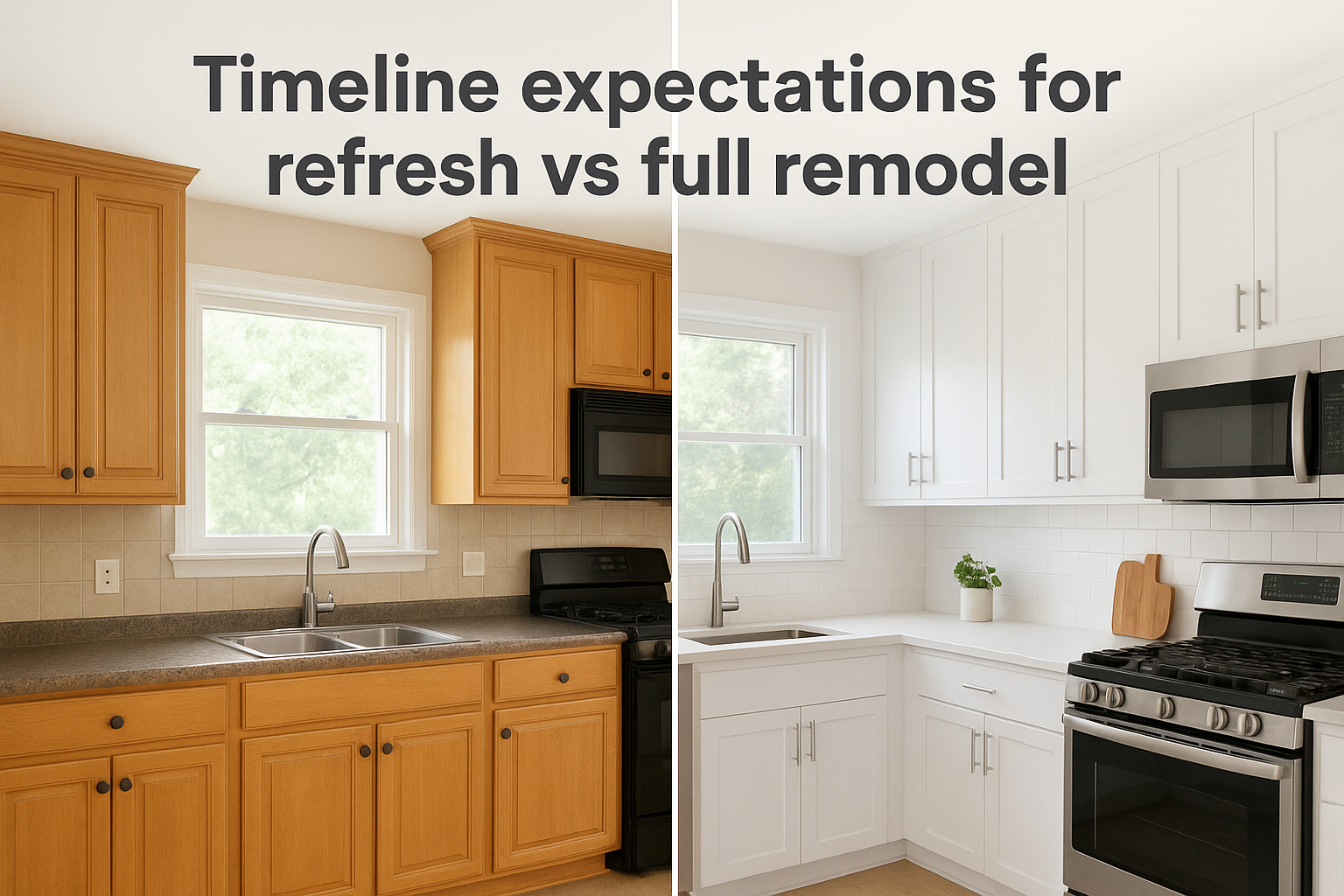 Timeline expectations for refresh vs full remodel