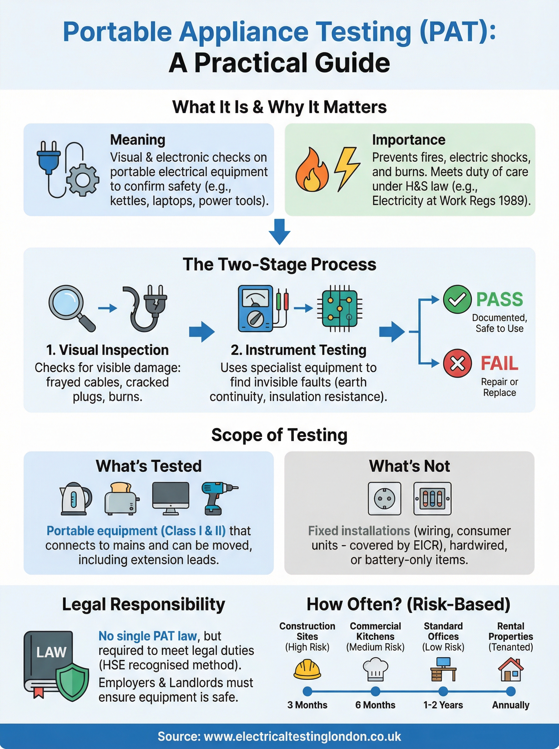 portable appliance testing meaning infographic