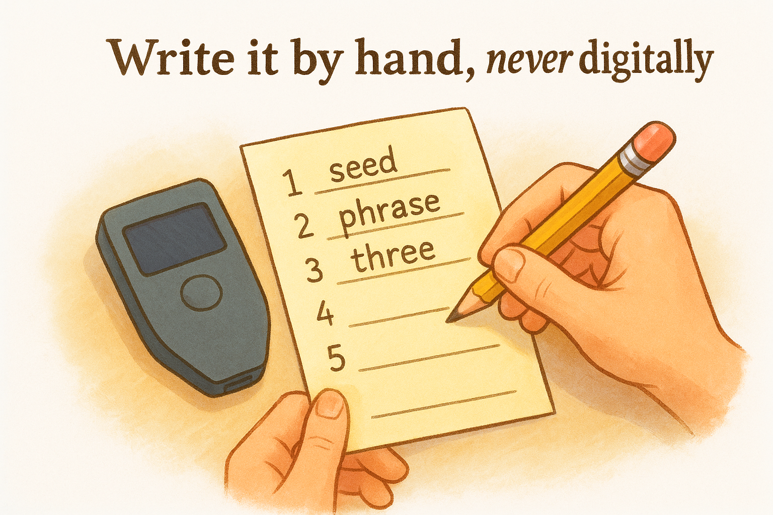 Write it by hand, never digitally