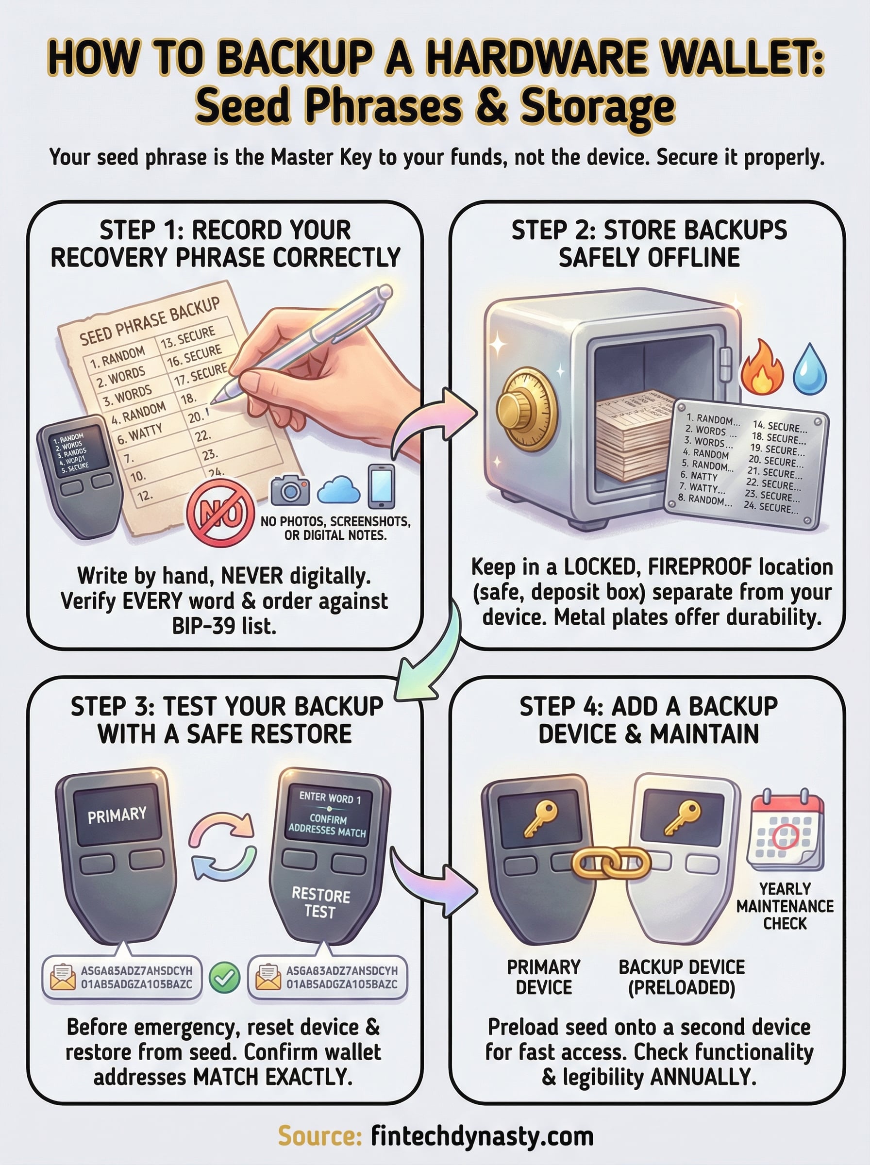 how to backup a hardware wallet infographic