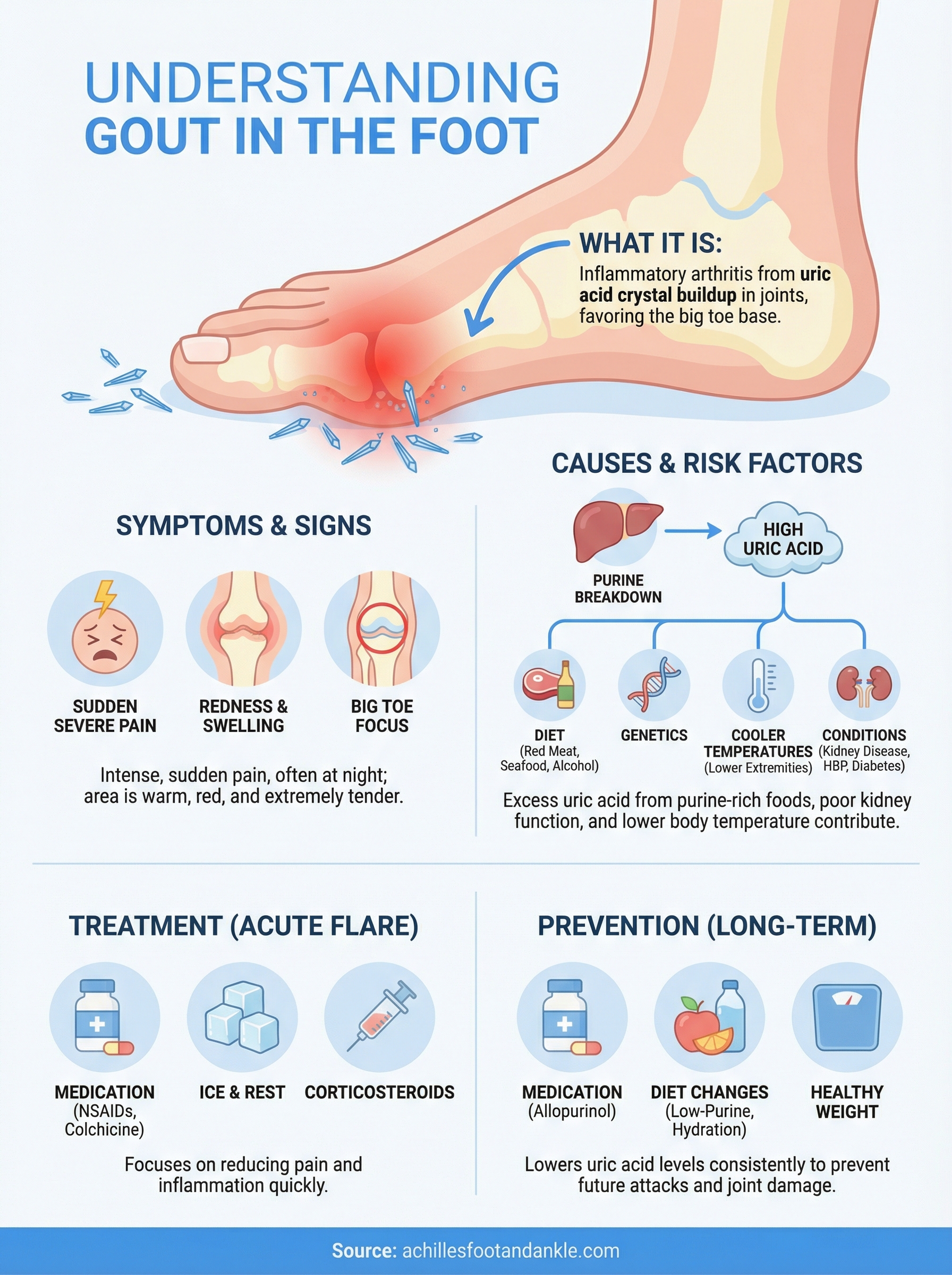 what is gout in the foot infographic