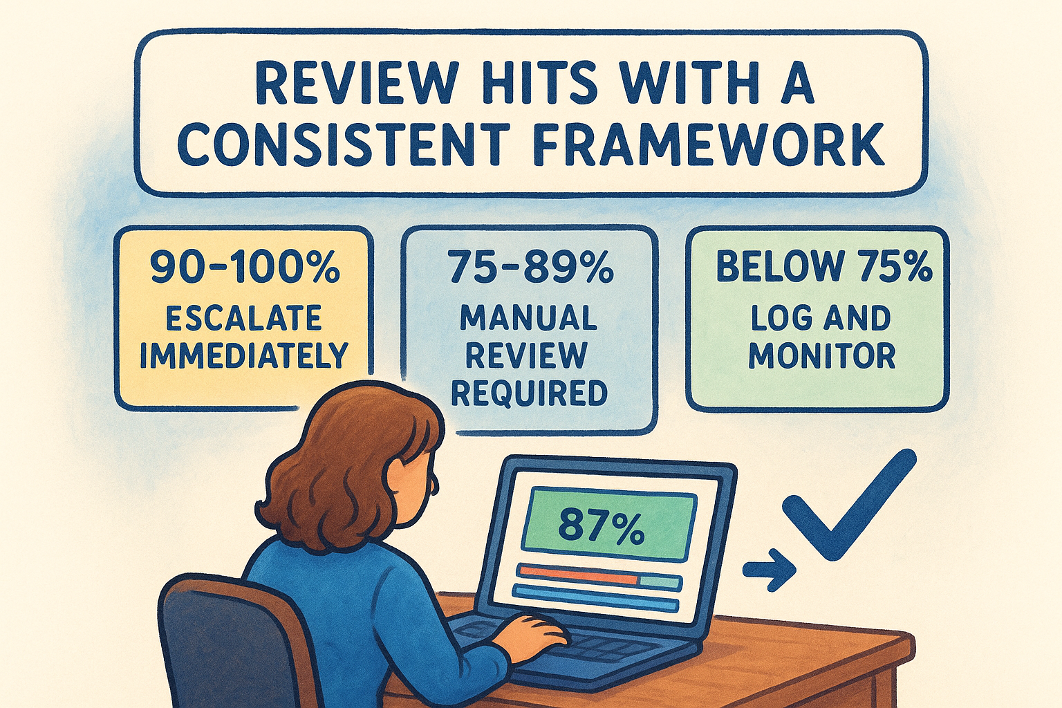Review hits with a consistent framework