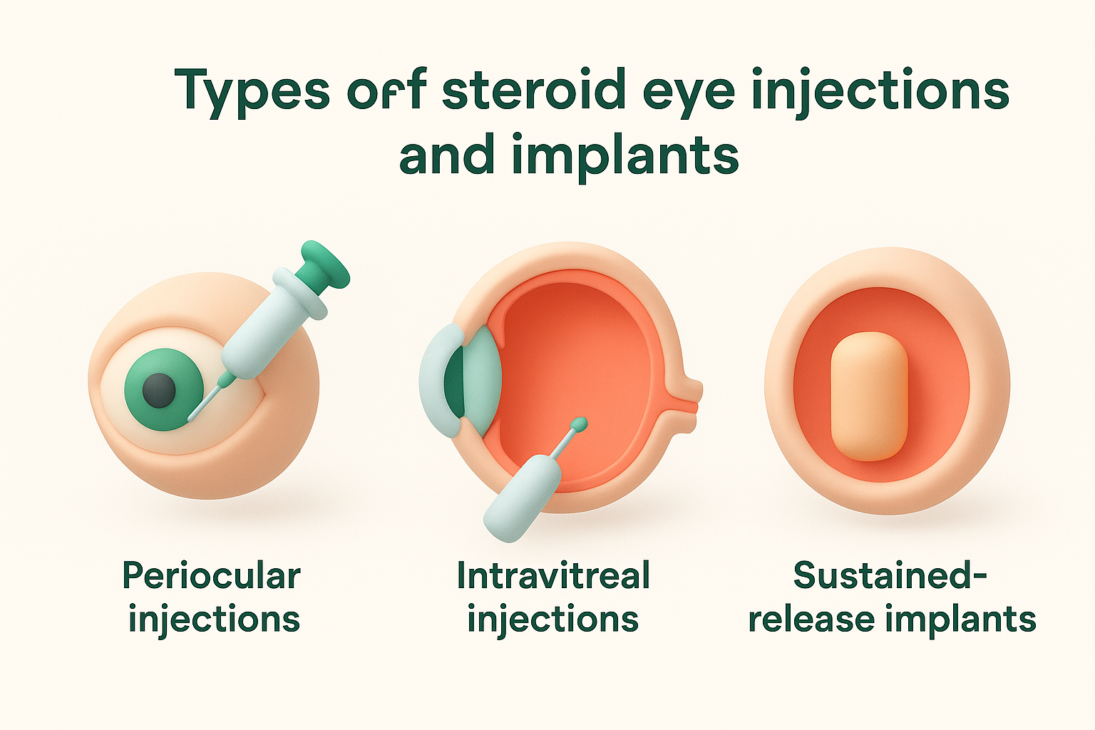 Types of steroid eye injections and implants