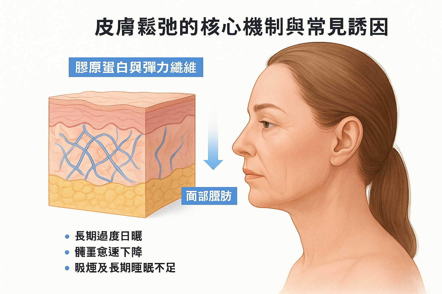 皮膚鬆弛的核心機制與常見誘因