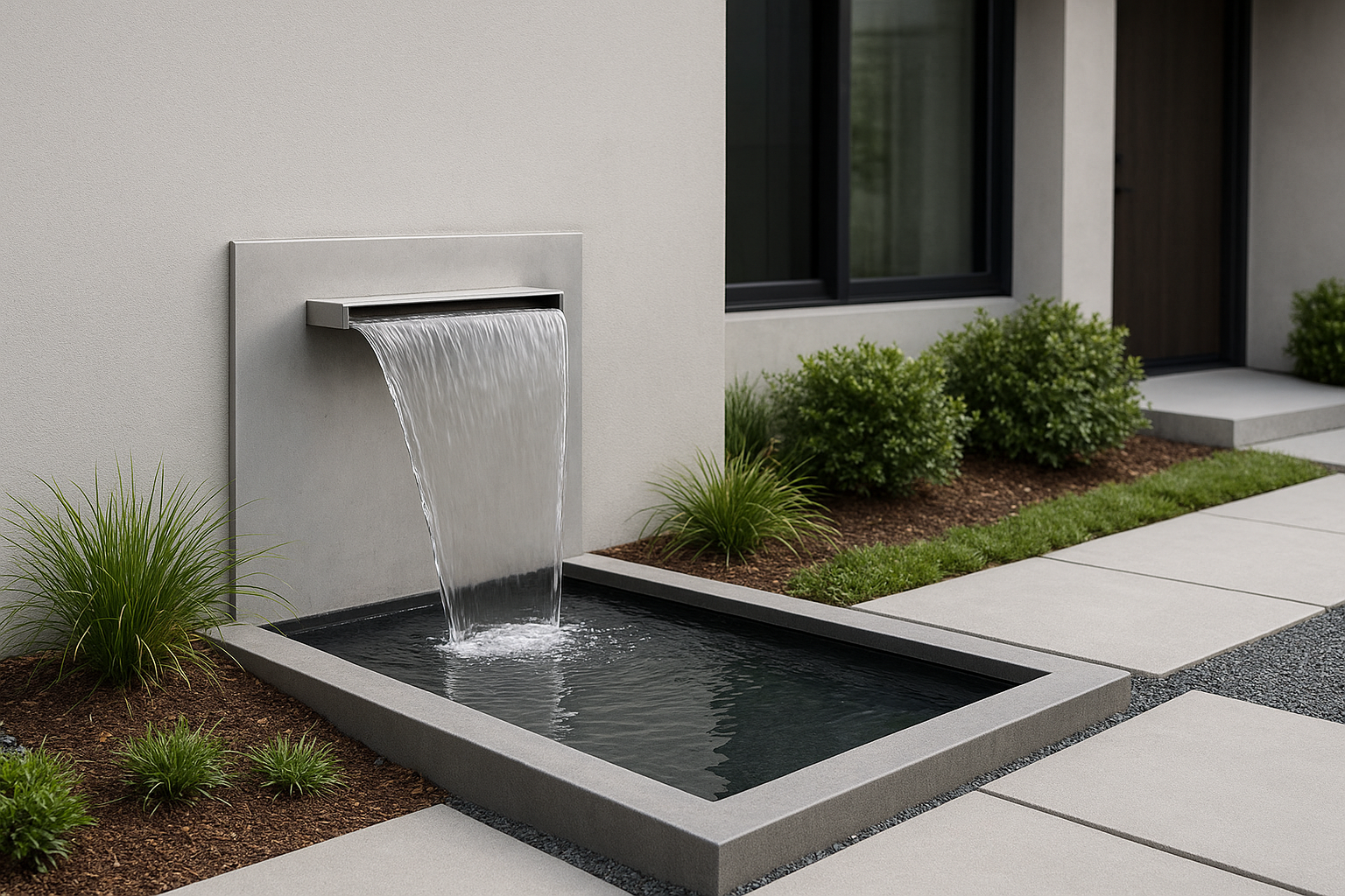 9. Add a water feature that feels sleek, not fussy