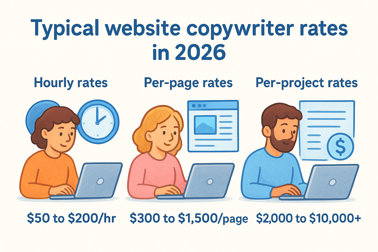 Typical website copywriter rates in 2026