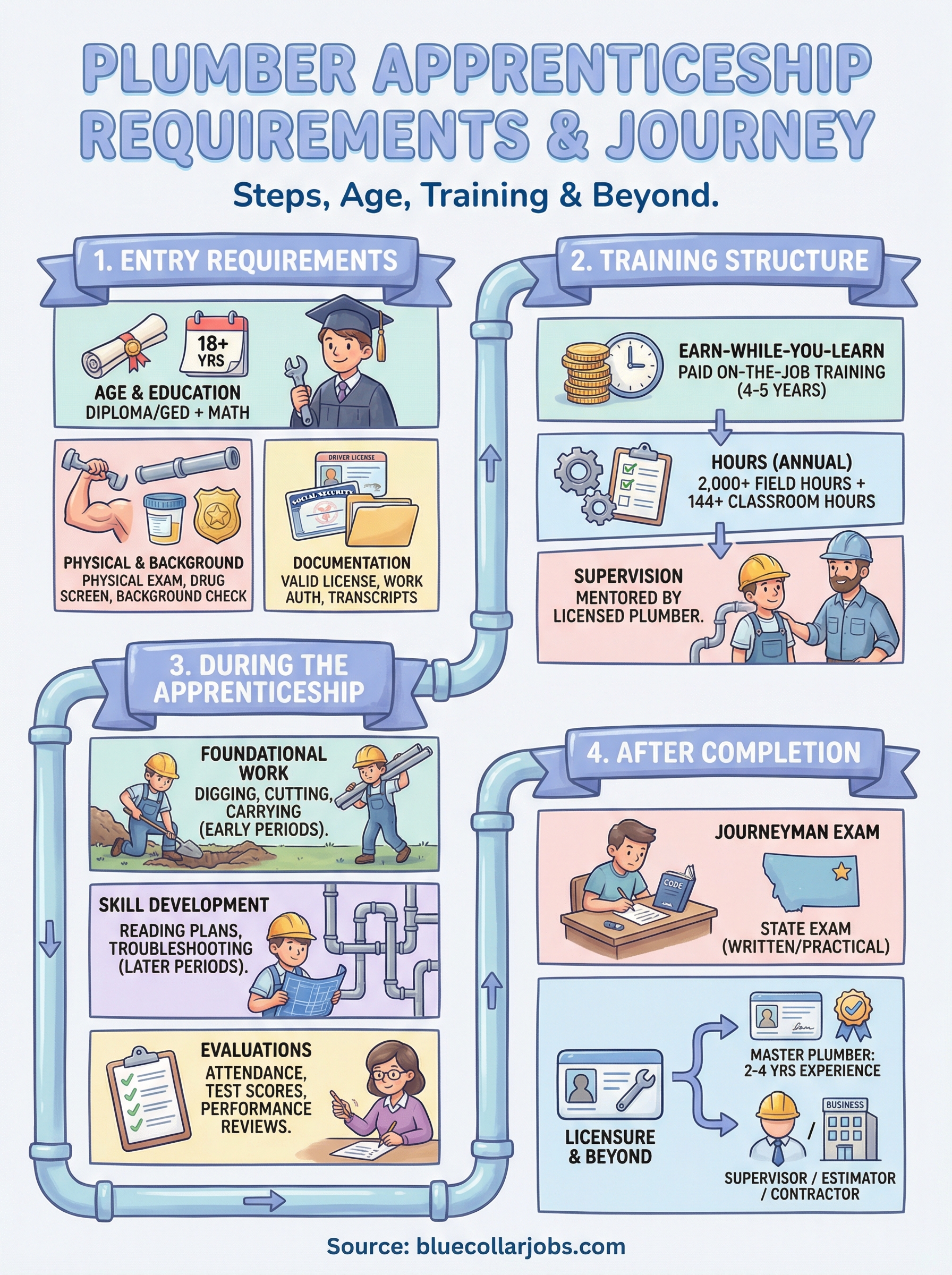 plumber apprenticeship requirements infographic