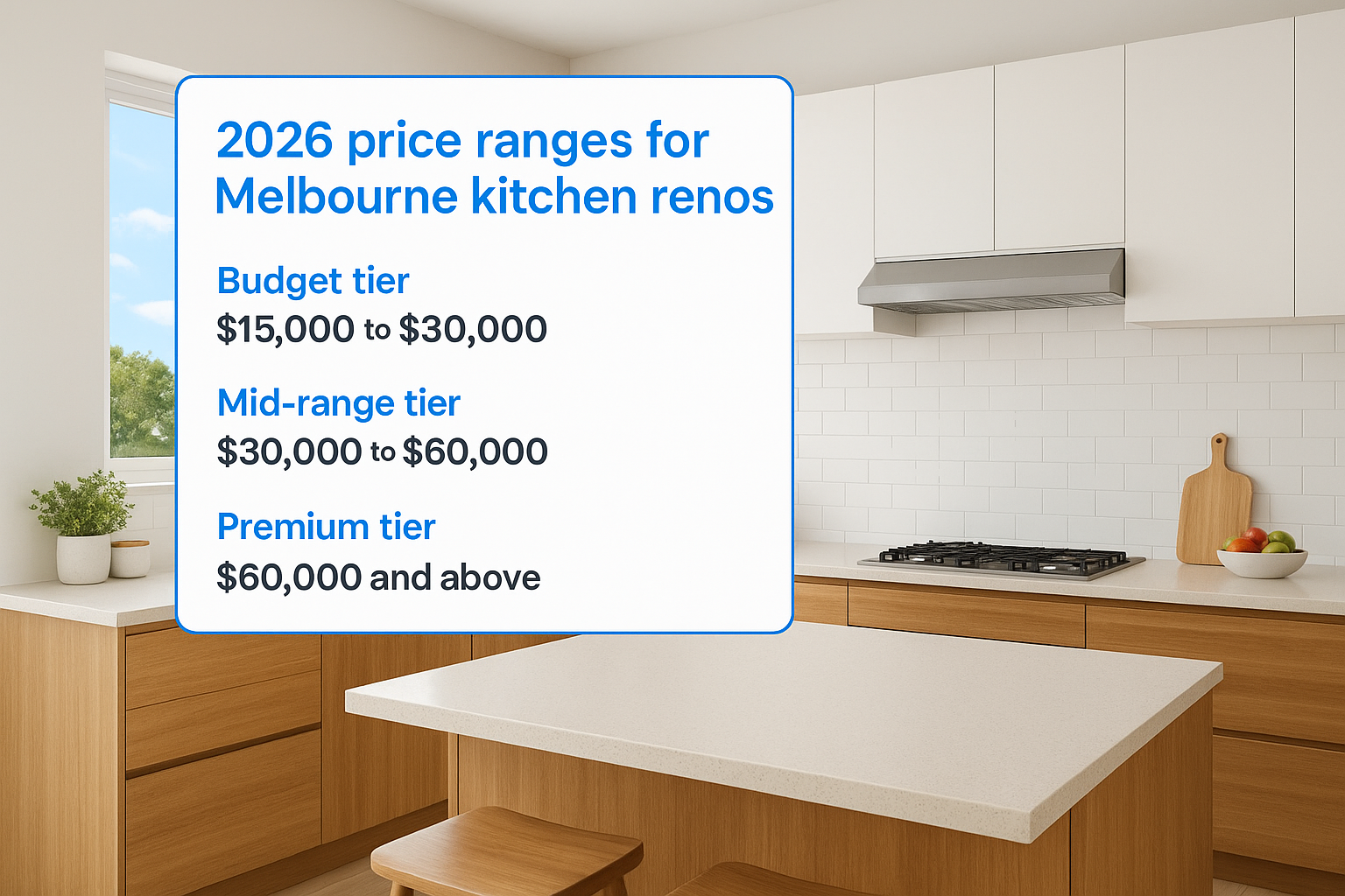 2026 price ranges for Melbourne kitchen renos