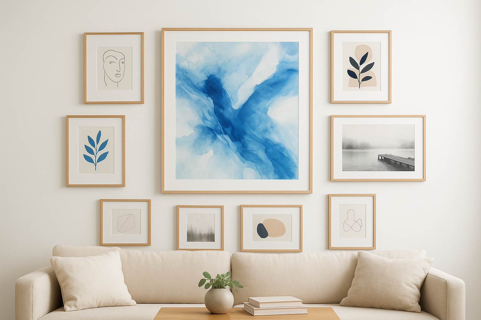 4. A large gallery wall with a clear anchor