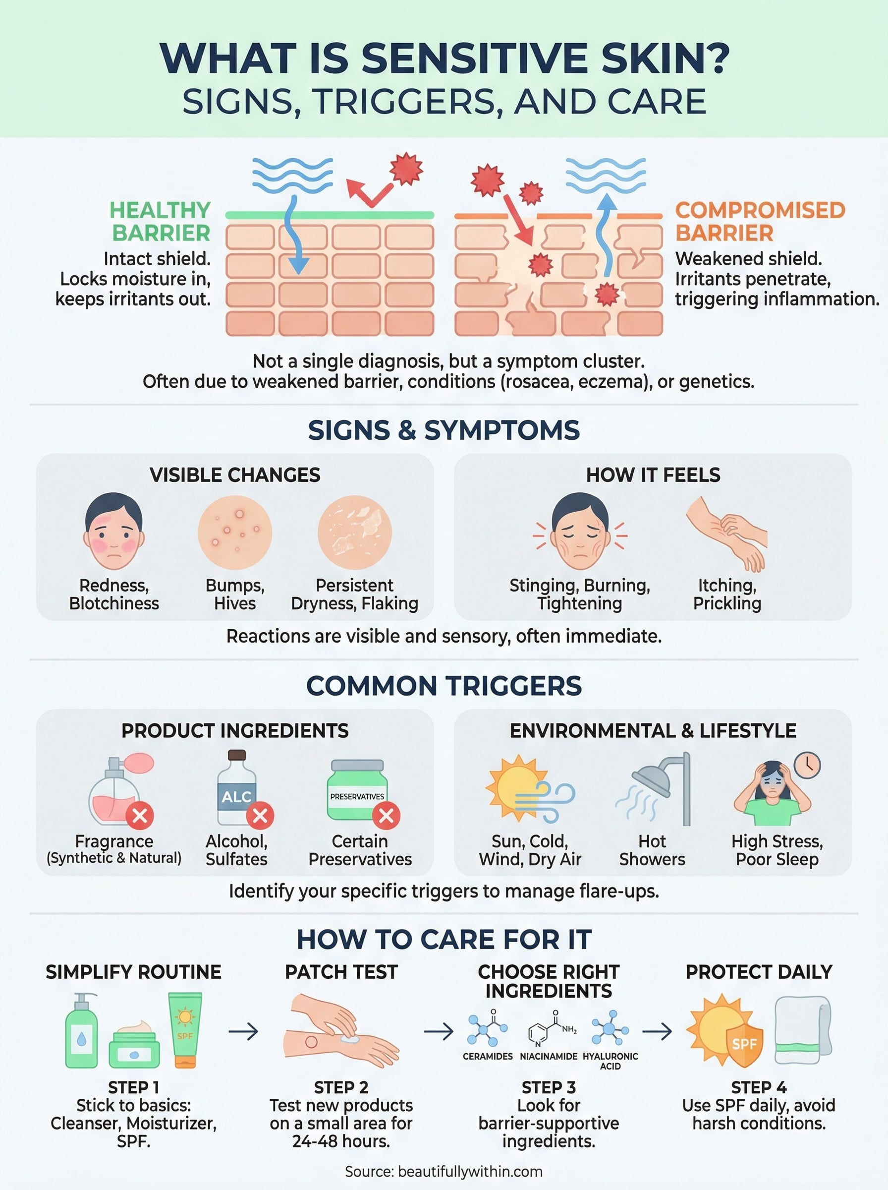 what is sensitive skin infographic
