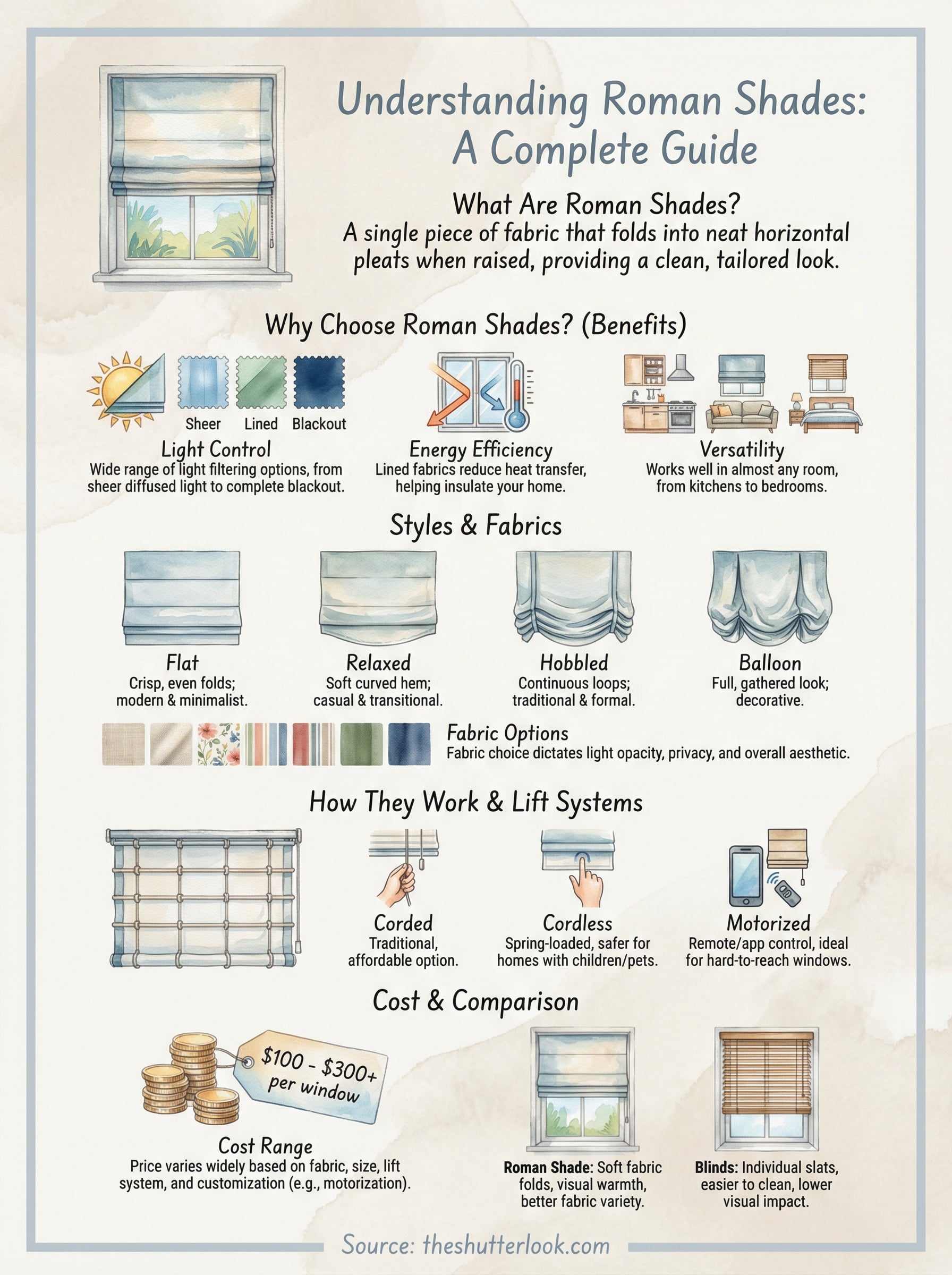 what are roman shades infographic