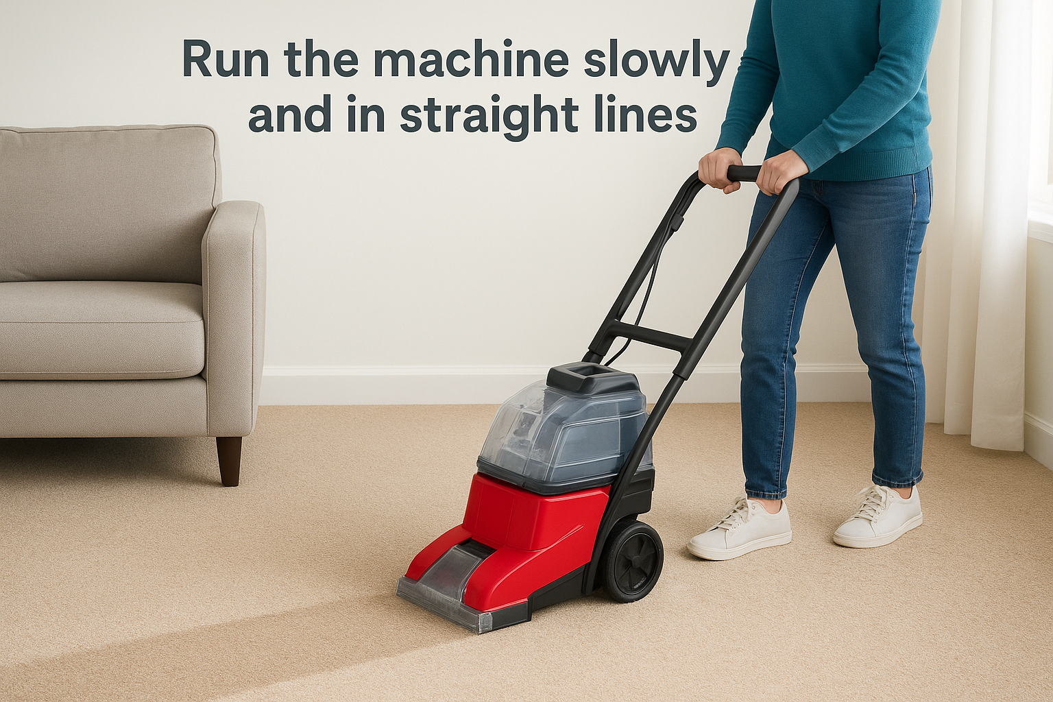 Run the machine slowly and in straight lines