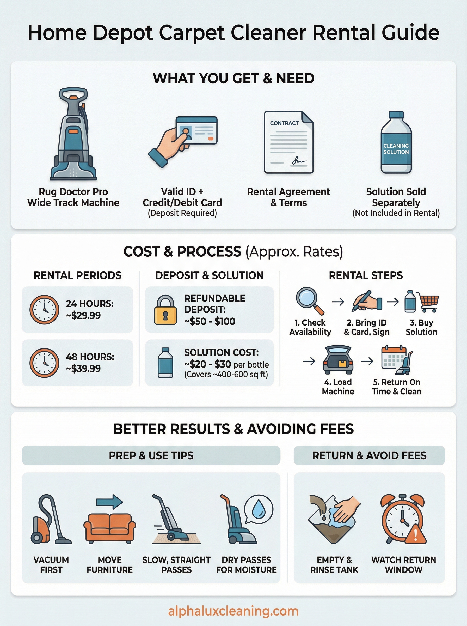 home depot carpet cleaner rental infographic