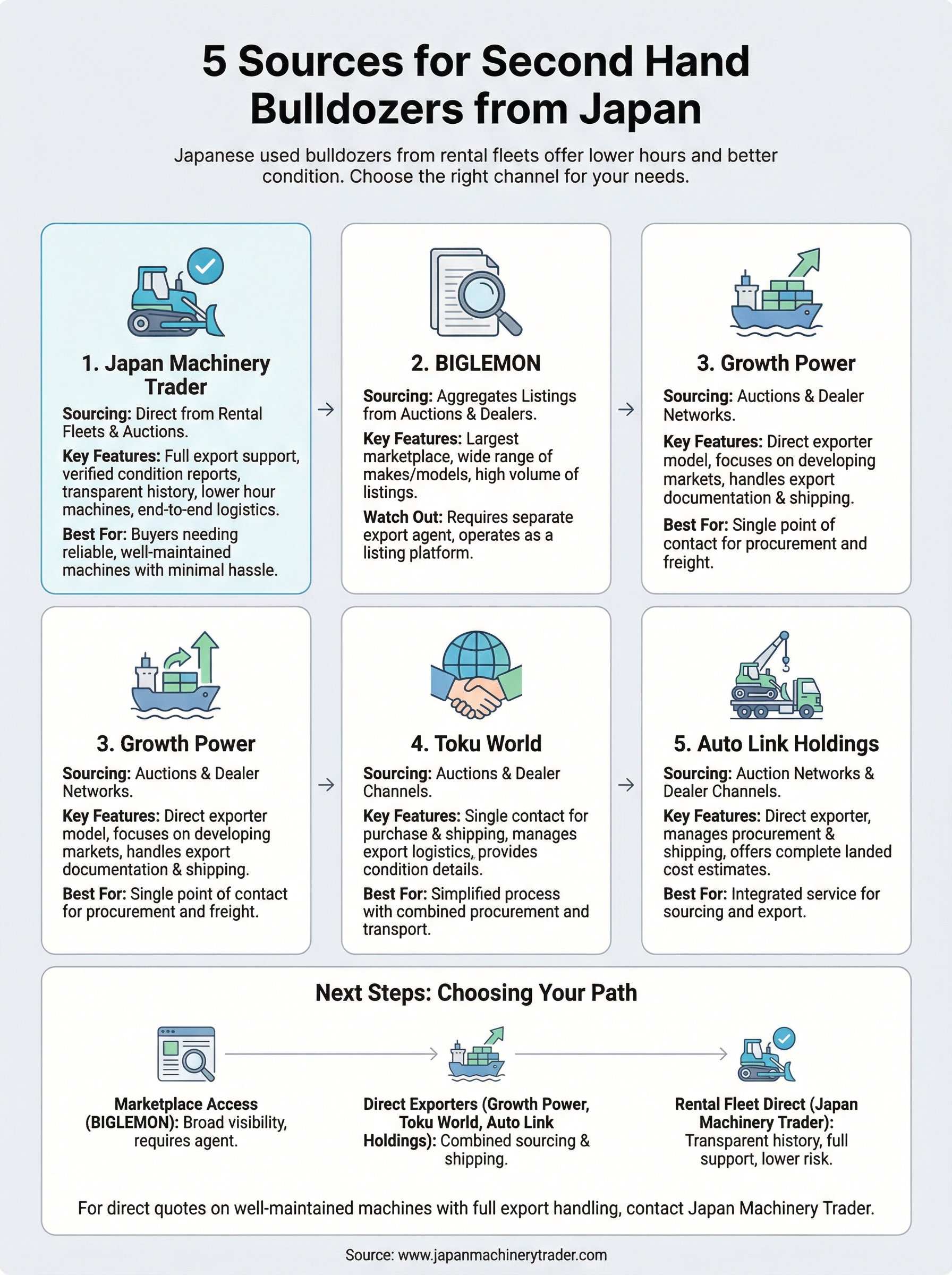 second hand bulldozers for sale infographic