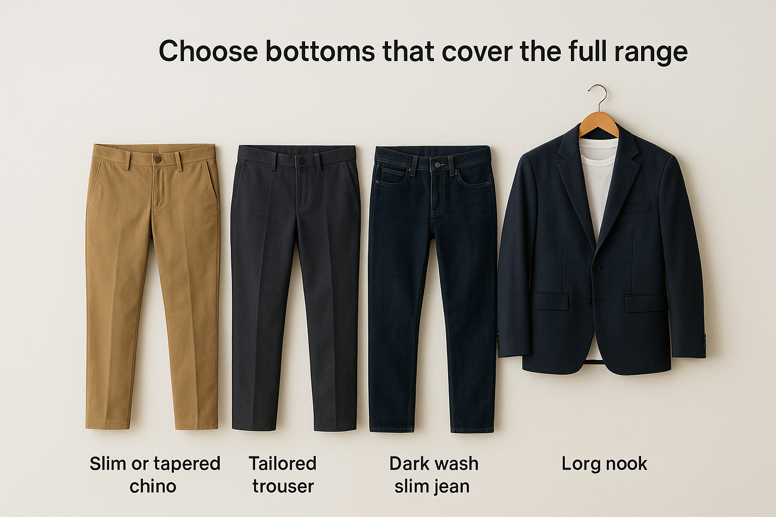 Choose bottoms that cover the full range