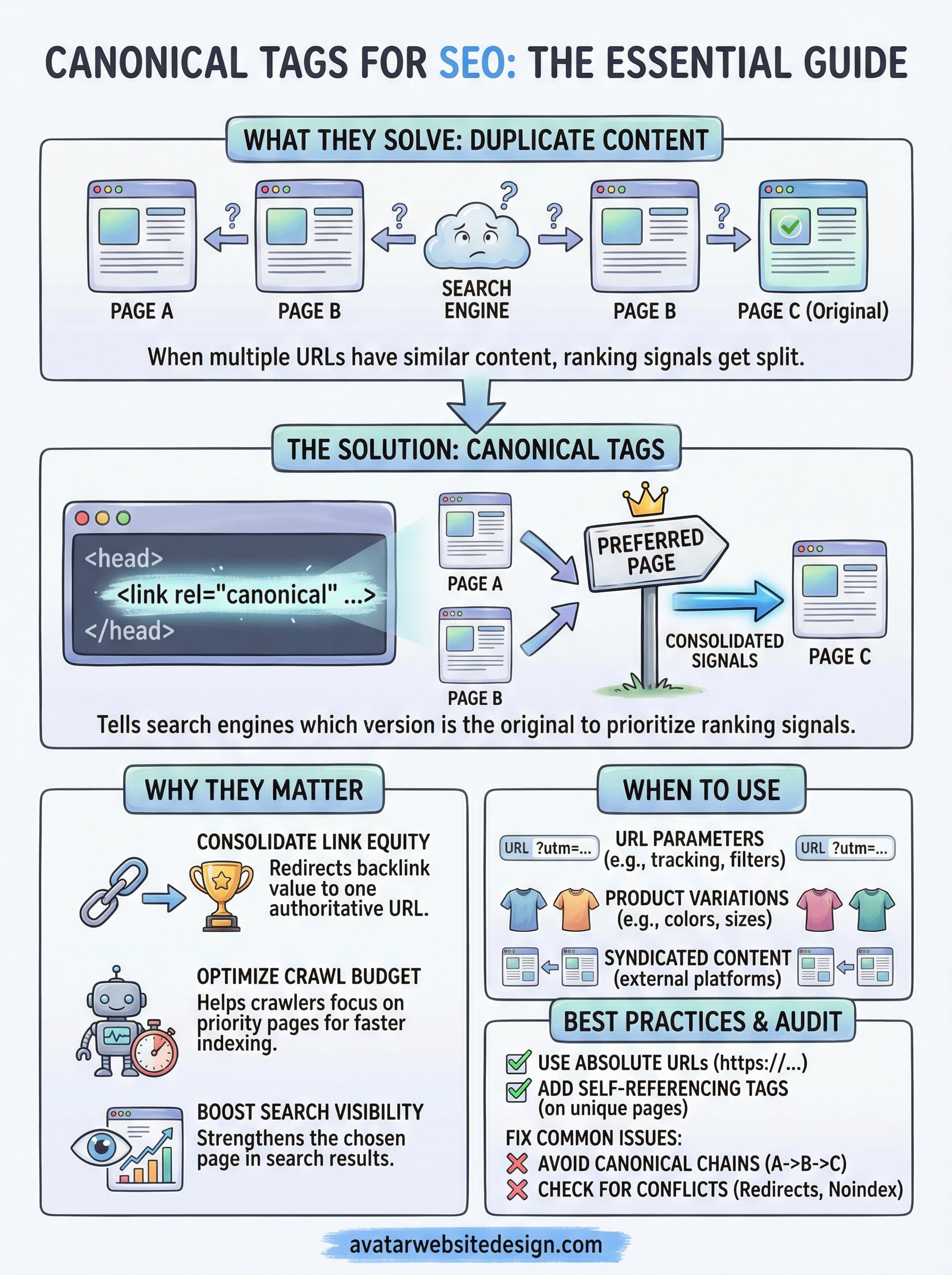 canonical tags for seo infographic
