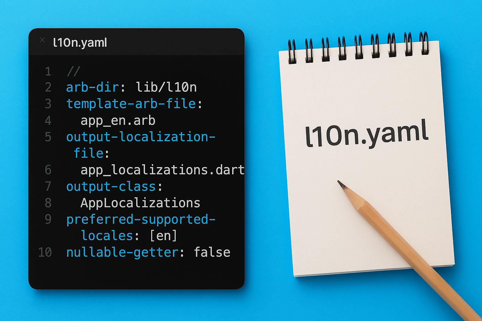 Create the l10n.yaml file in your project root