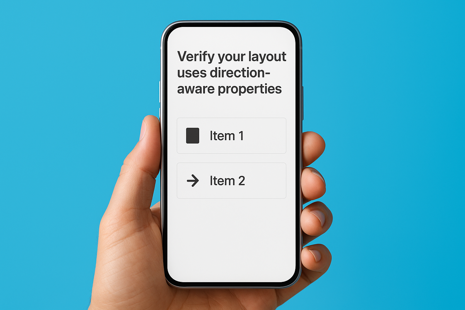 Verify your layout uses direction-aware properties