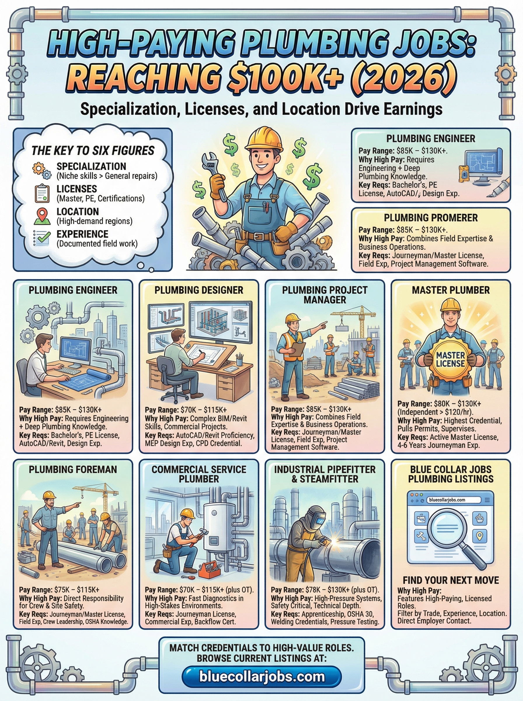 high paying plumbing jobs infographic