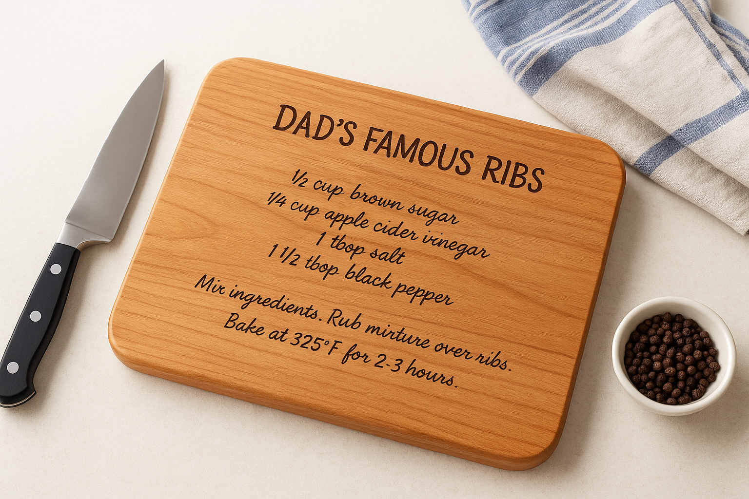 8. A custom recipe cutting board from a family classic