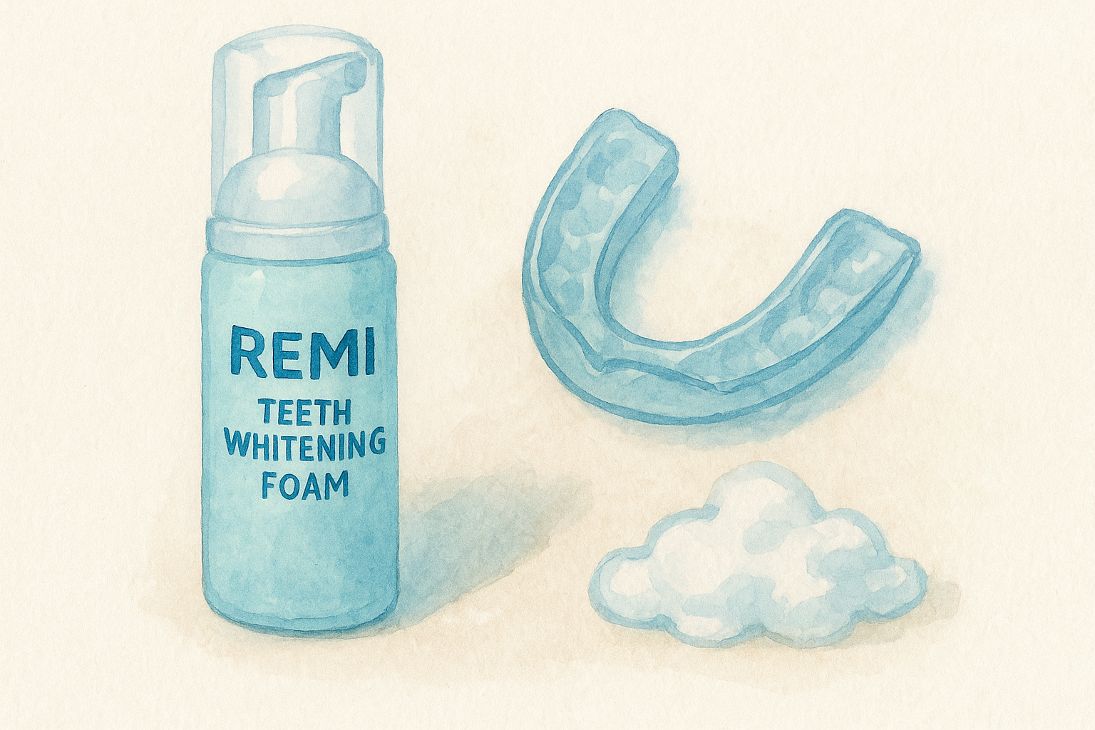 1. Use Remi teeth whitening foam with a custom tray