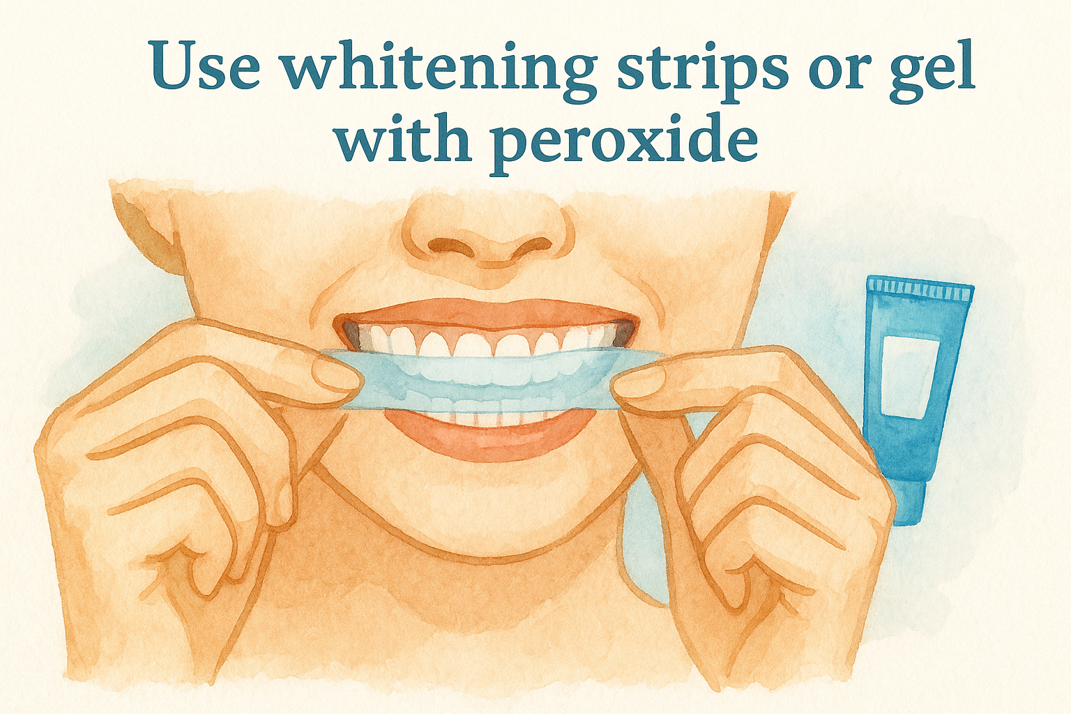 3. Use whitening strips or gel with peroxide
