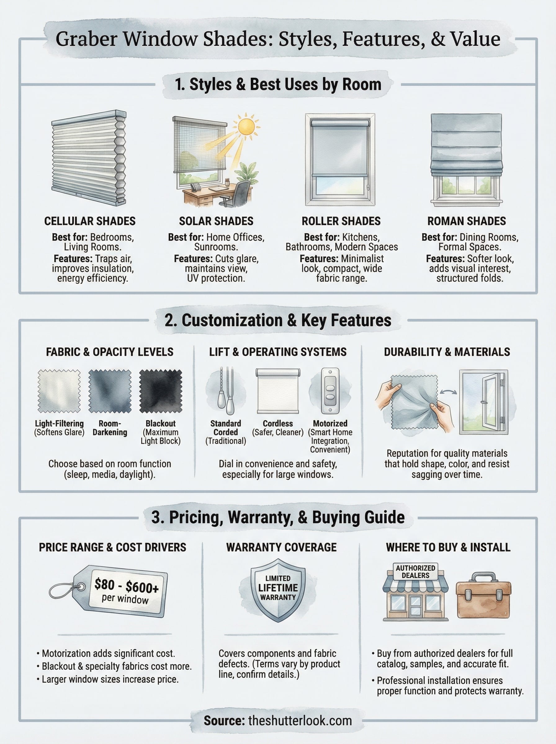 graber window shades infographic