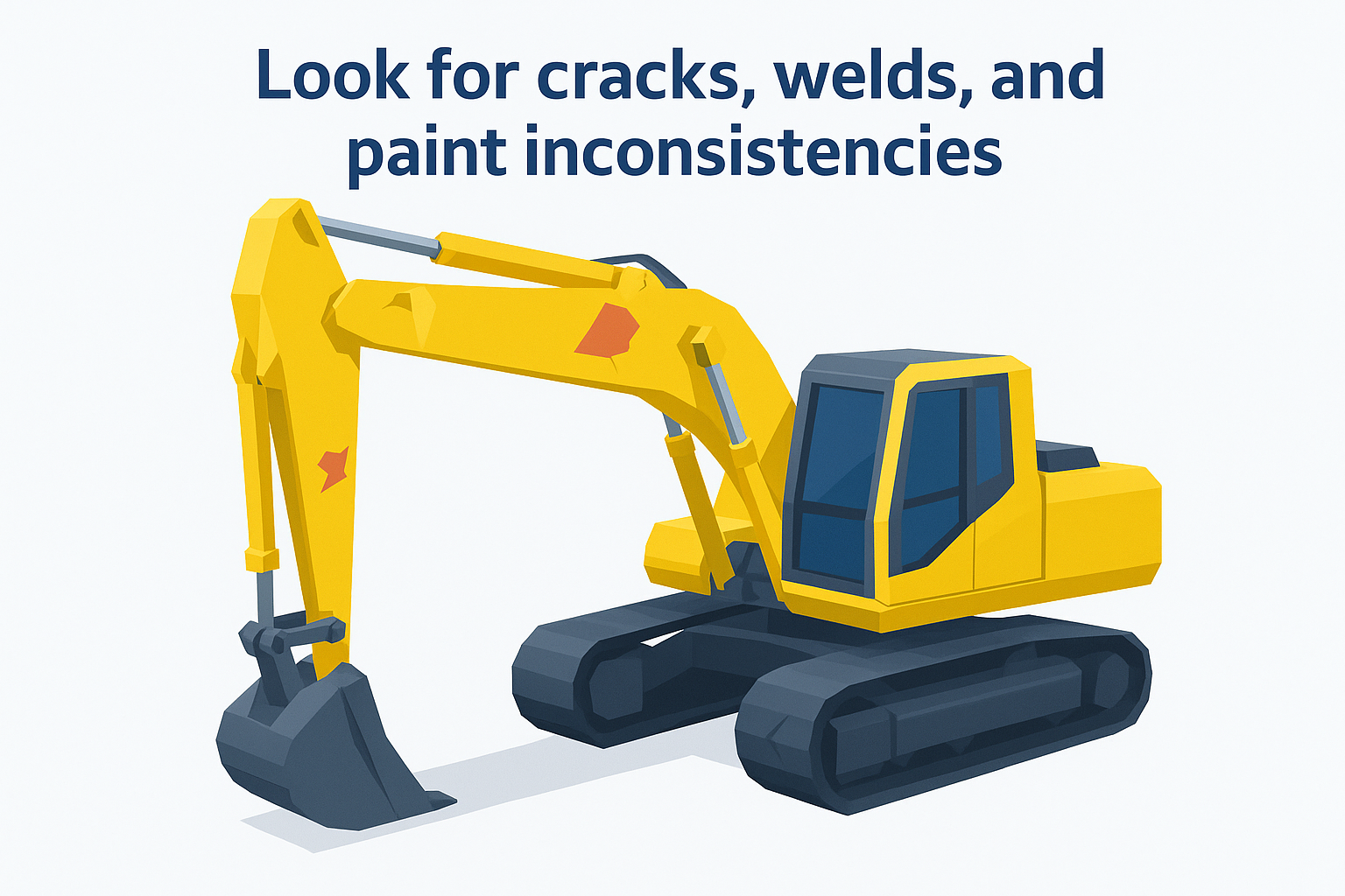 Look for cracks, welds, and paint inconsistencies