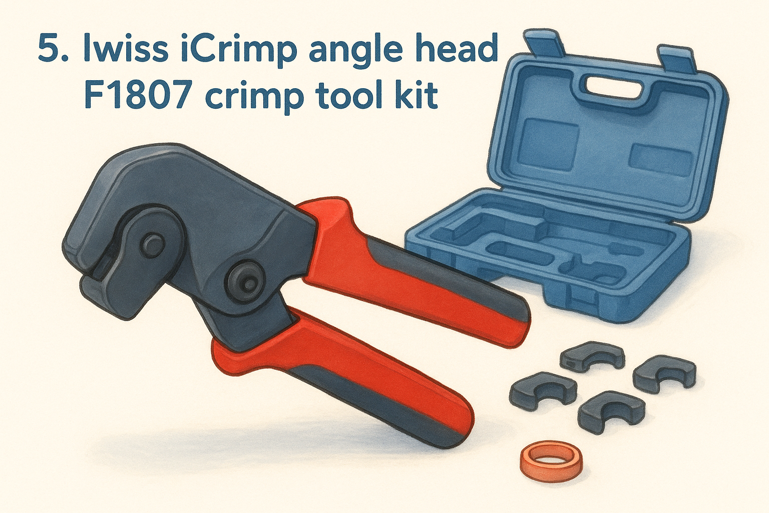5. Iwiss iCrimp angle head F1807 crimp tool kit