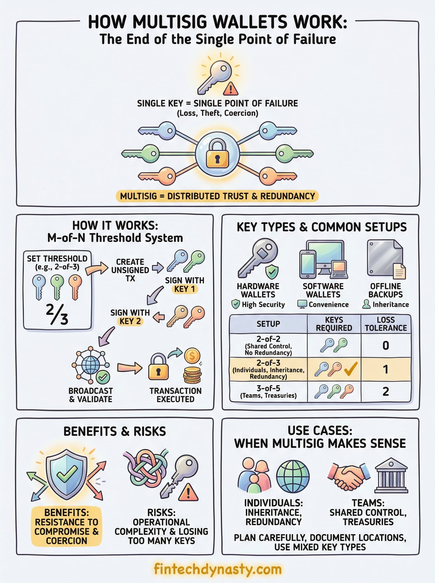 how multisig wallets work infographic