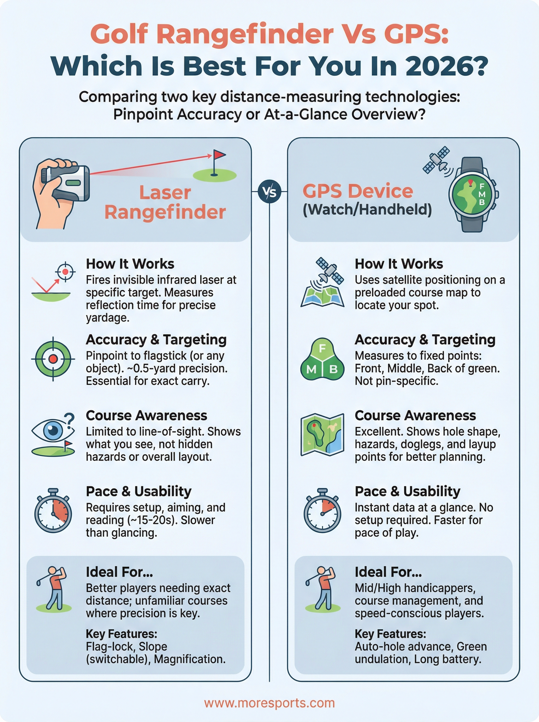 golf rangefinder vs gps infographic