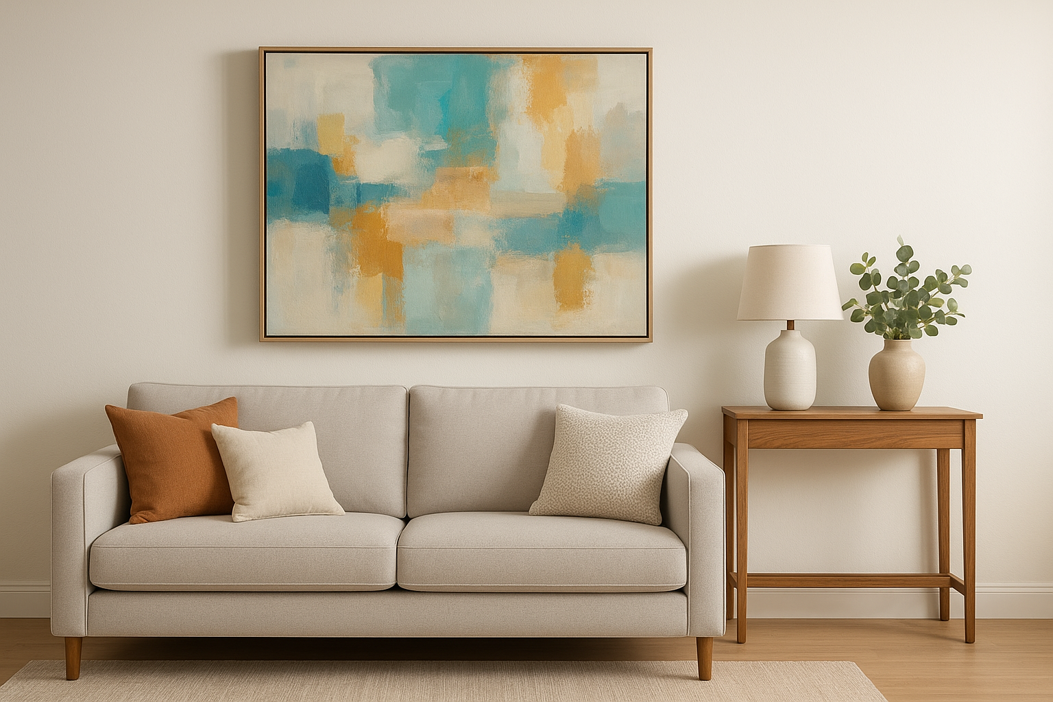 Art above a sofa or console table