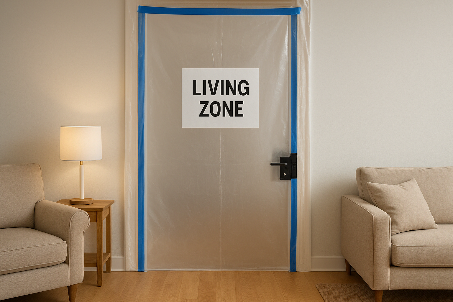 2. Create a clean, lockable living zone