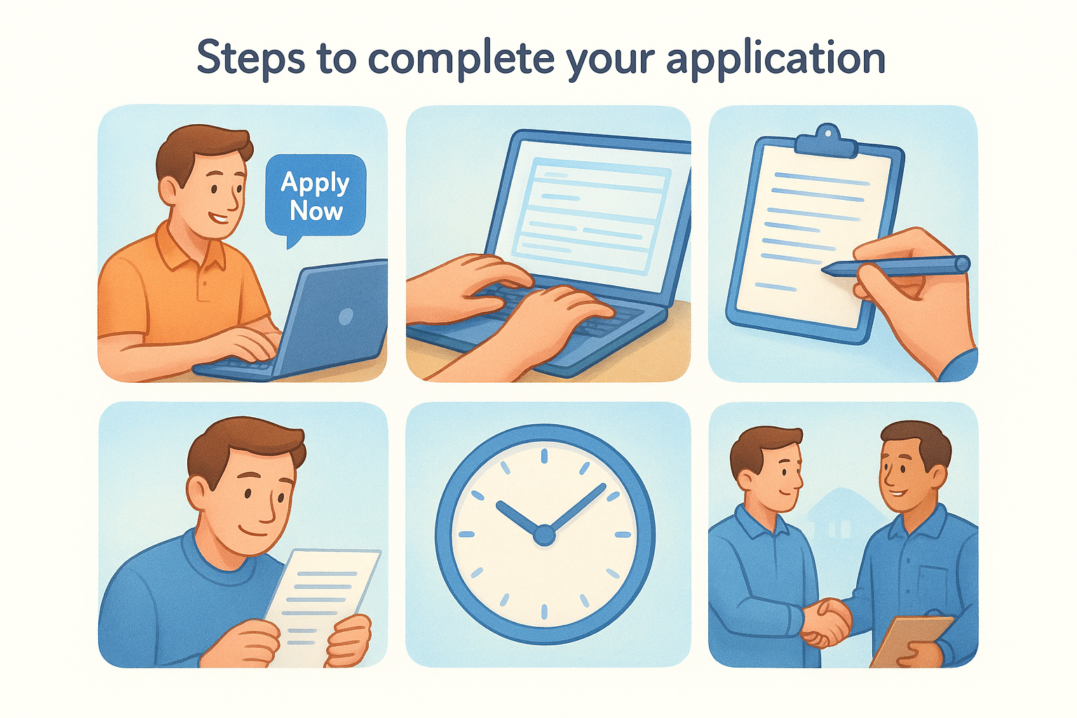 Steps to complete your application