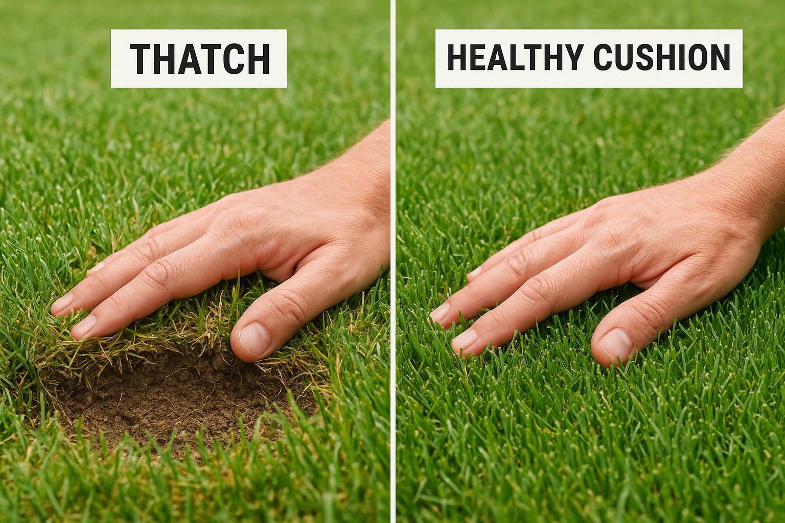 How to tell thatch from healthy cushion
