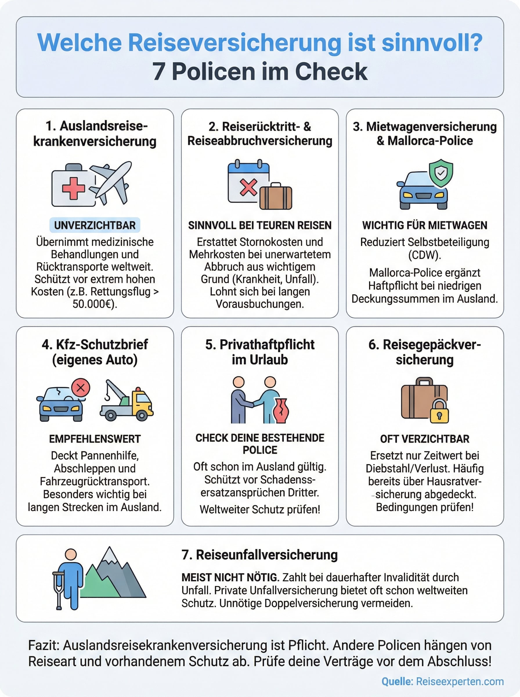 welche reiseversicherung ist sinnvoll infographic